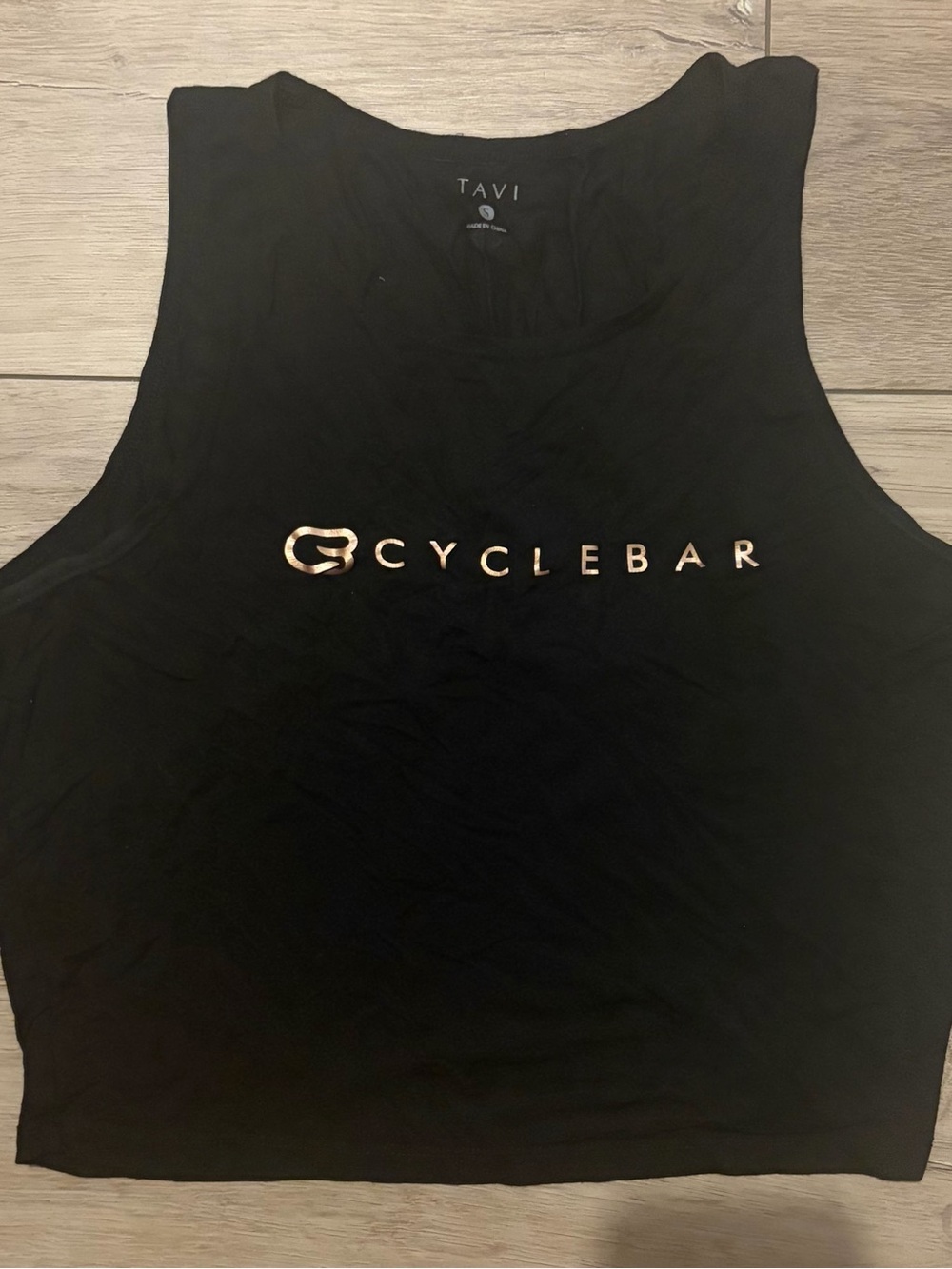 Cyclebar Black Tank with Rose Gold Logo